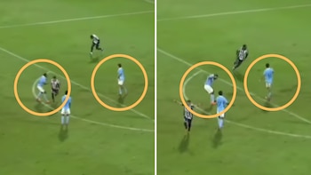 El airado reclamo de Miguel Araujo a Gustavo Cazonatti tras gol de Esteban Pavez en Alianza Lima vs Sporting Cristal.
