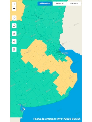 La zona afectada por alerta