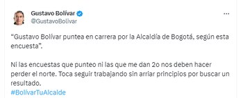 Bolívar se pronunció tras conocerse