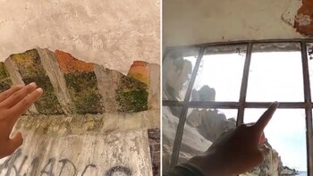 Paredes con moho y ventanas