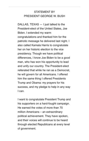 El comunicado del ex presidente