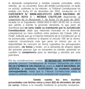 Juez Torres Tasso acepta suspender