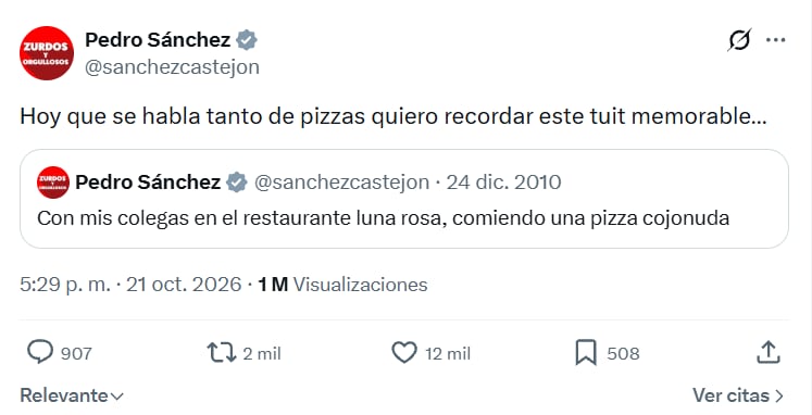 Tweet de Pedro Sánchez sobre la intervención relacionada con la ocupación de Feijóo. (X)