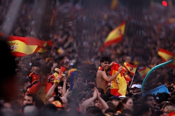 Celebraciones tras la victoria de la selección española en el Mundial 2026