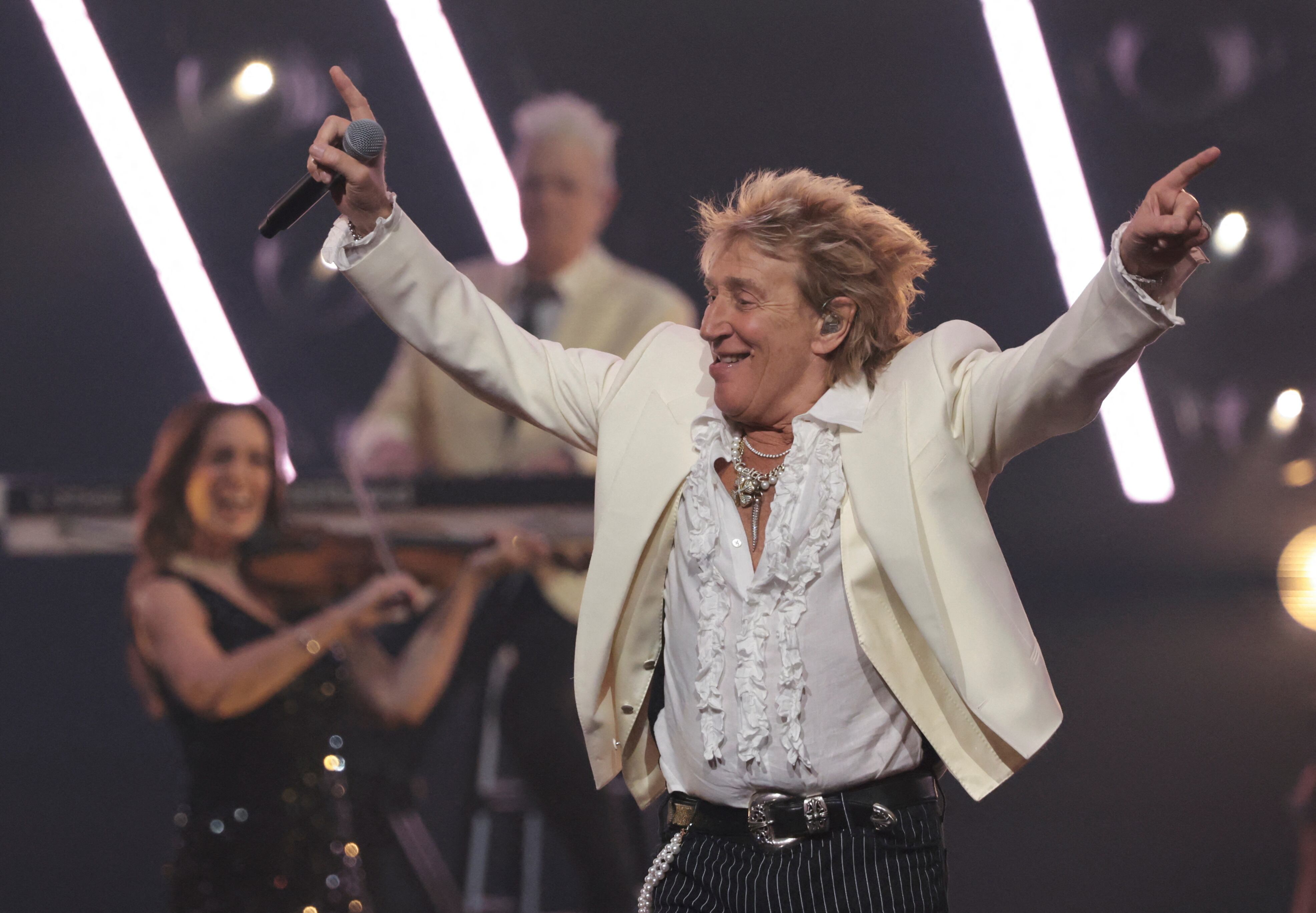 Rod Stewart encontró en “Try a Little Tenderness” una fuente de inspiración inesperada y profunda (REUTERS/Mario Anzuoni)
