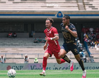 Tomás Ángel también fue titular en el partido de América de Cali ante Pumas de México - crédito América de Cali