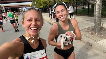 Las dos corredoras con el