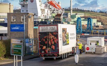 A haulage truck, operated by
