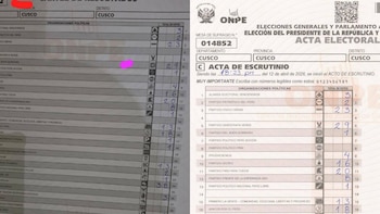 Cuestionan resultados electorales en Cusco: reportan discrepancia entre acta física y sistema de la ONPE en mesa 014852. (Foto composición: Infobae Perú/FB:@Jóvenes por un Buen Gobierno de Jorge Nieto)