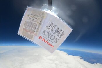 El globo estratosférico transportó granos