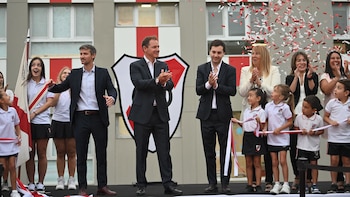 El presidente Jorge Brito junto