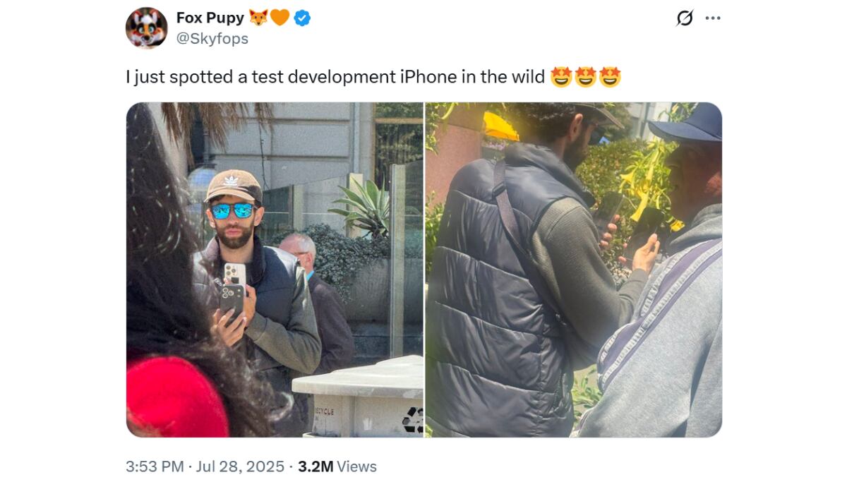 El supuesto nuevo modelo de iPhone 17 Pro fue visto en las calles de San Francisco. (X: Skyfops)