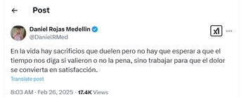 Daniel Rojas hizo un mensaje