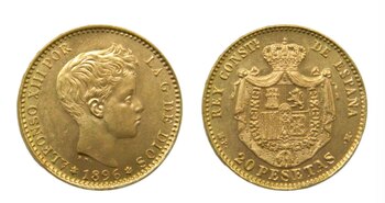 Moneda con la cara de