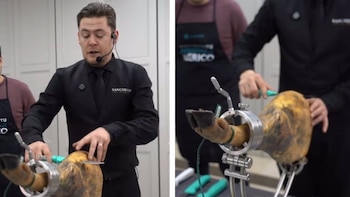 Víctor Sanchego, maestro jamonero, explica