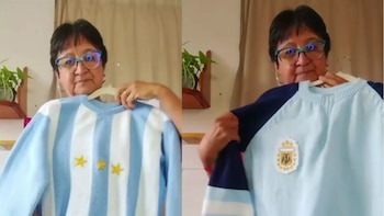Tejió buzos de la Selección para sus siete nietos, se volvió viral y ahora tiene pedidos hasta noviembre