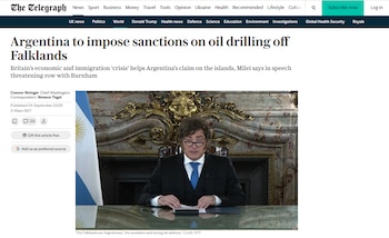 La publicación de The Daily Telegraph, antes el discursp (Captura de pantalla)