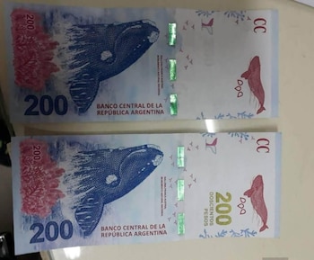 Billete de $200 con error
