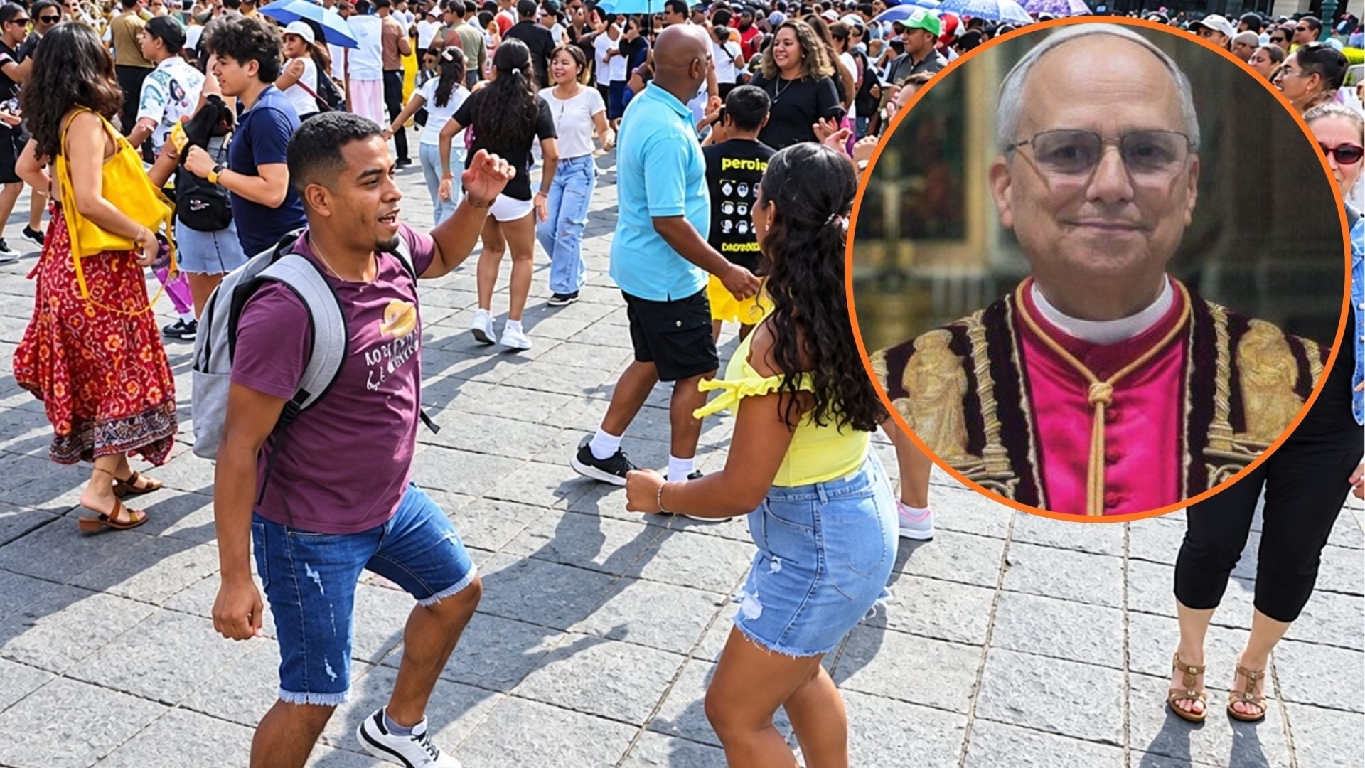 Jóvenes preparan flash mob en la plaza de Armas de Lima para recibirlo.