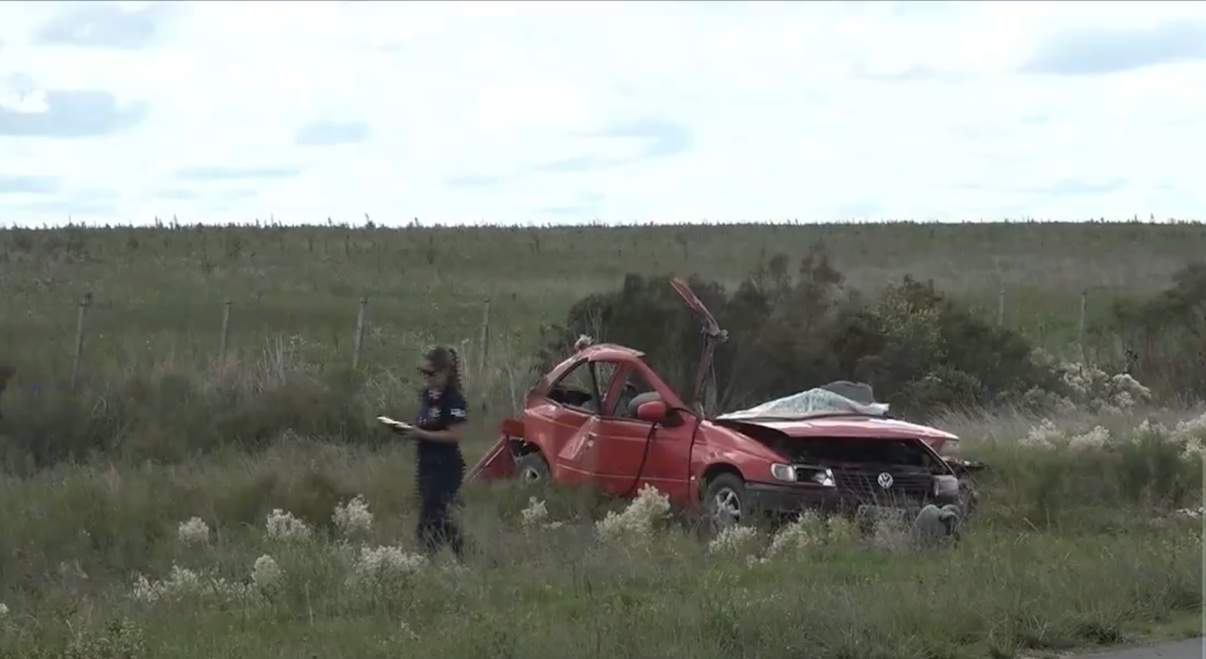 Accidente de tránsito fatal en Florida (Uruguay) con cuatro fallecidos, integrantes de una familia (Captura Telemundo/Canal 12)