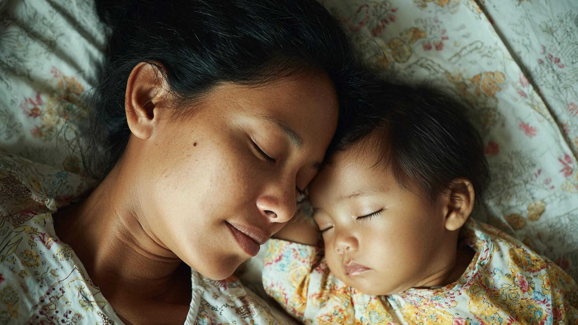 Madre e hijo durmiendo - VisualesIA