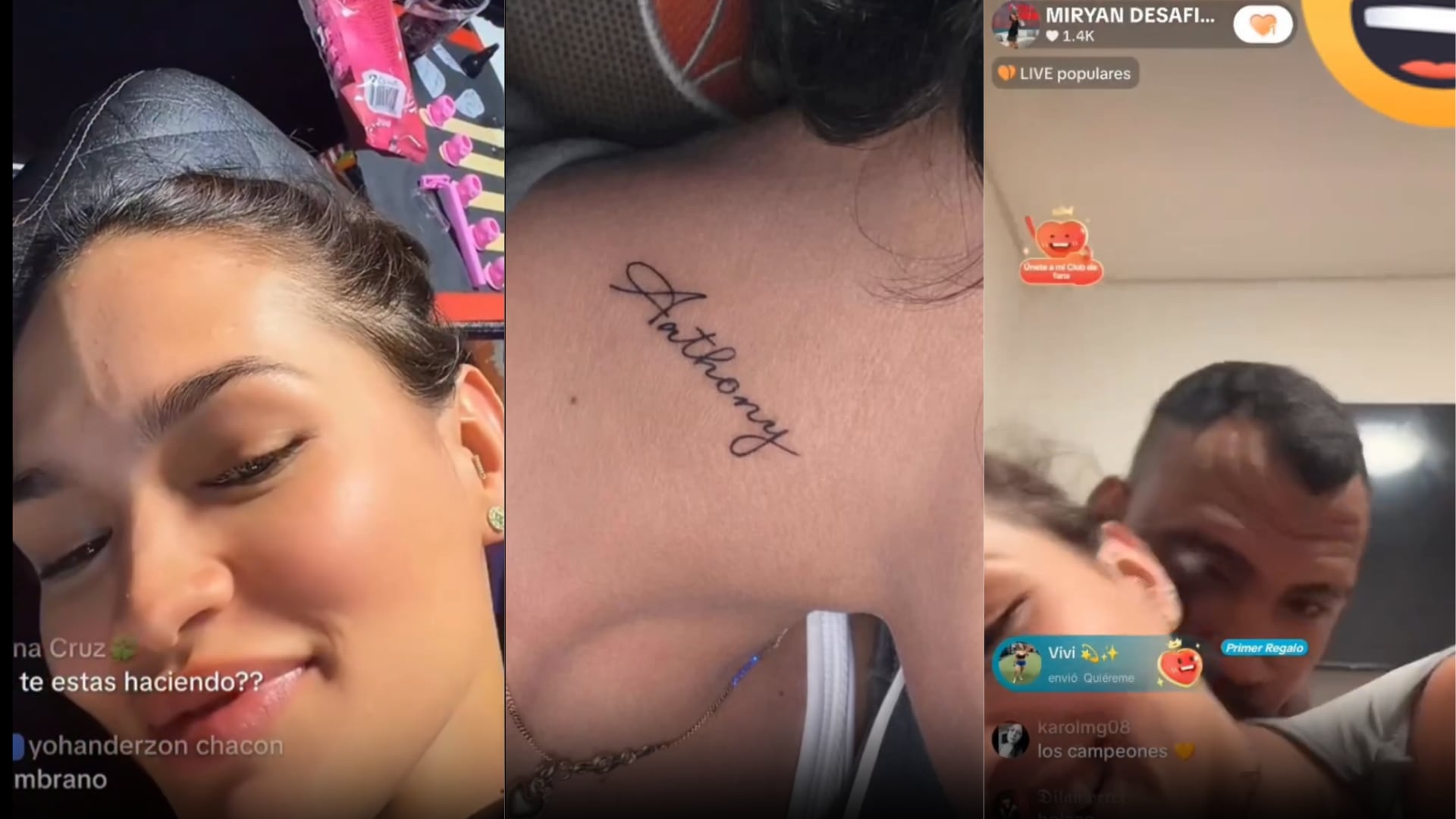Miryan sorprende al tatuarse el nombre de Anthony Zambrano tras su victoria en el ‘Desafío’ - crédito @miryamdaniela05/ TikTok