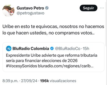Gustavo Petro le contestó a
