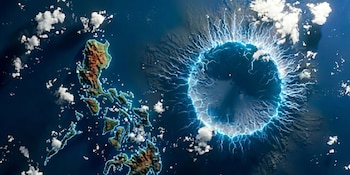La caldera Apolaki fue identificada en Filipinas como la estructura volcánica submarina más grande del mundo, con 150 kilómetros de diámetro (Imagen Ilustrativa Infobae)