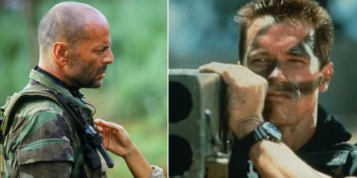 Las películas alternativas de la Segunda Guerra Mundial protagonizadas por Schwarzenegger y Willis nunca se concretaron en el estudio (IMDb)