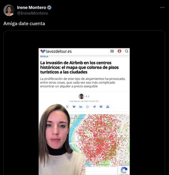 Post de Irene Montero en