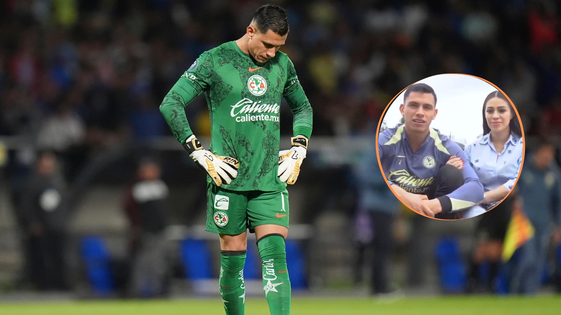 La pareja atraviesa una ola de especulaciones luego de que Brenda Zúñiga compartiera una reflexión que muchos interpretaron como una pista sobre la situación sentimental del portero americanista. (AP Foto/ Eduardo Verdugo)