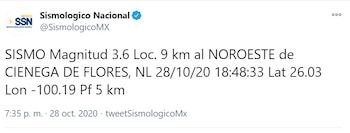 La información del Sismológico Nacional