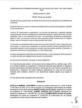 Orden de la CVS contra