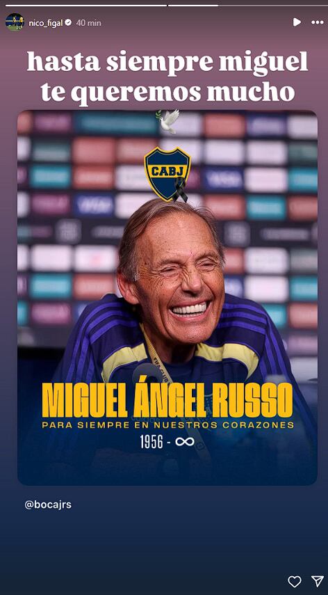 Nicolás Figal fue uno de los pocos jugadores de Boca en escribir un texto más allá de repostear el comunicado institucional: