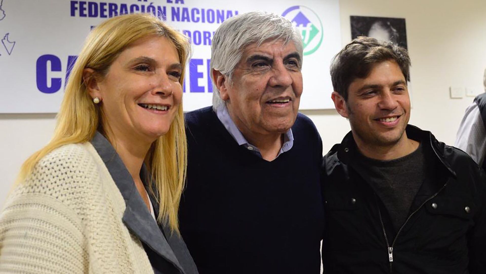 Verónica Magario, Hugo Moyano y Axel Kicillof