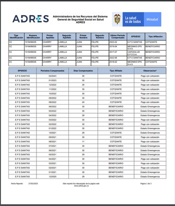 Registro de Seguridad Social de