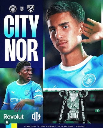 Manchester City sostendrá un duelo con Norwich Ciy por la EFL Cup.