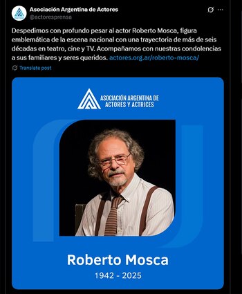 El posteo de la Asociación