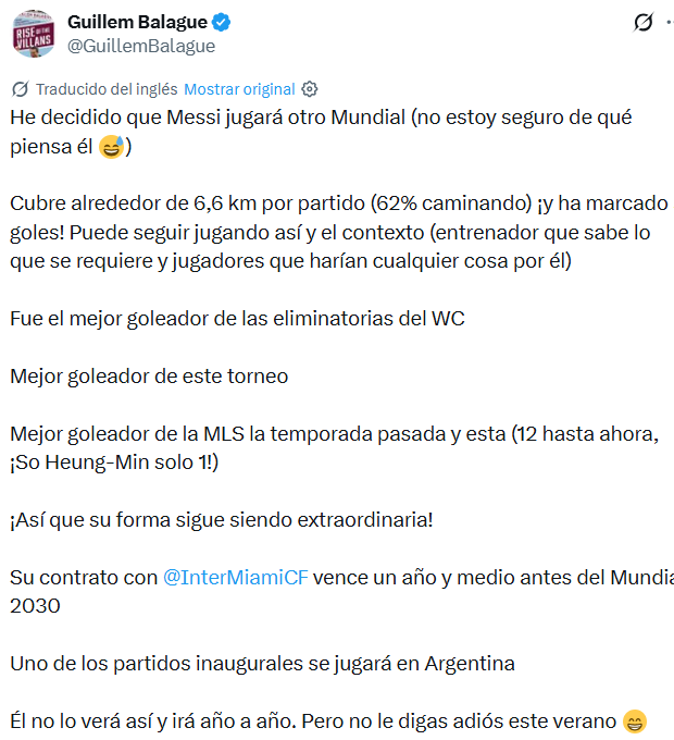 La publicación del periodista español con su vaticinio