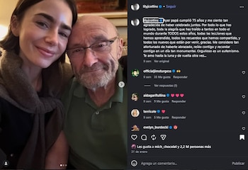 Lily Collins compartió una foto con Phil Collins el día de su cumpleaños. (Instagram)