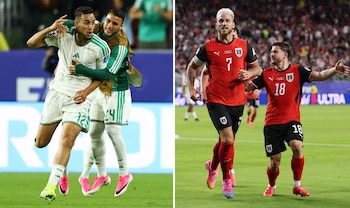 Figuras austraiacas como Marko Arnautovic y David Alaba buscarán imponer condiciones ante una Argelia que llega inspirada tras el milagroso gol de Nadhir Benbouali. (Fotos: REUTERS/Eloisa Lopez - AFP/Stu Forster)