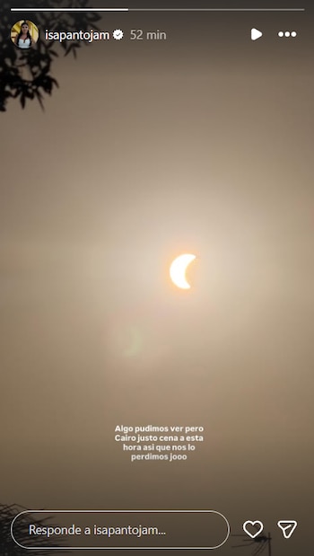 Así ha vivido el eclipse Isa Pantoja (Instagram)