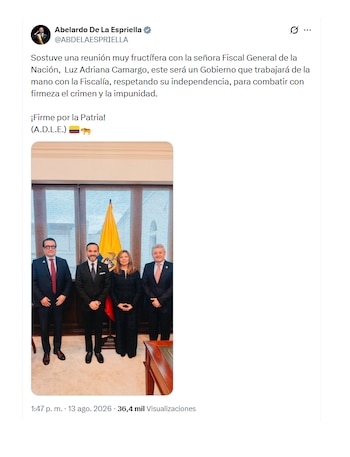 Abelardo de la Espriella con la fiscal Luz Adriana Camargo