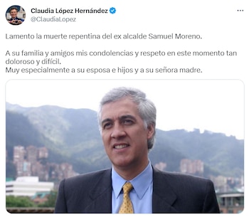 Claudia López envió condolencias a