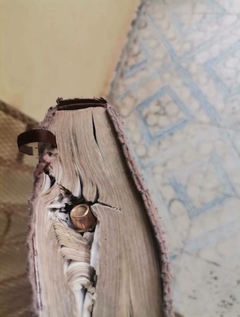 Una bala fue encontrada en una Biblia que, según los primeros reportes, portaban las víctimas al momento de ser localizadas sin vida, elemento que forma parte de las evidencias bajo investigación (Foto: Cortesía / redes sociales)