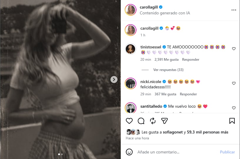 La reacción de Tini a la publicación de su gran amiga