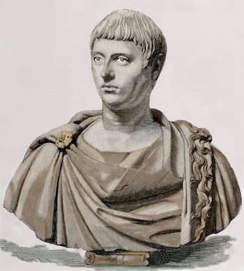 Ilustración del joven emperador Heliogábalo