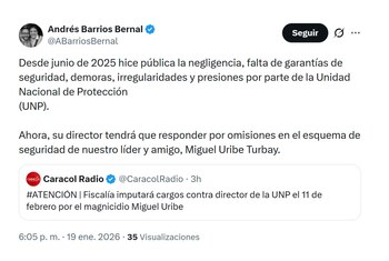 Con un mensaje en X,