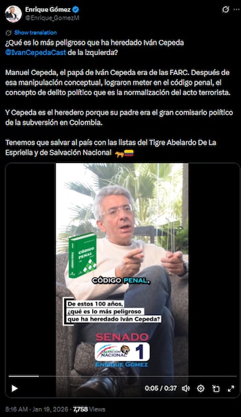 Enrique Gómez cuestionó el legado