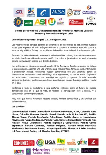 Este es el comunicado conjunto